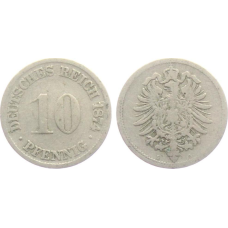 10 пфеннігів 1874 G - Німеччина