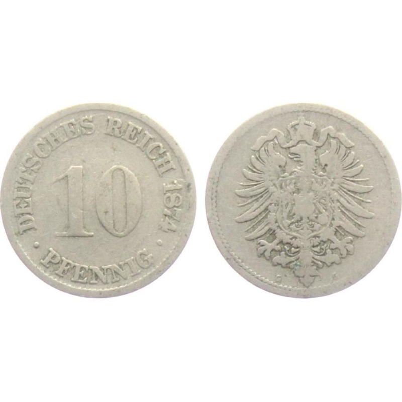 10 пфеннігів 1874 G - Німеччина 10 пфеннігів 1874 G - Німеччина