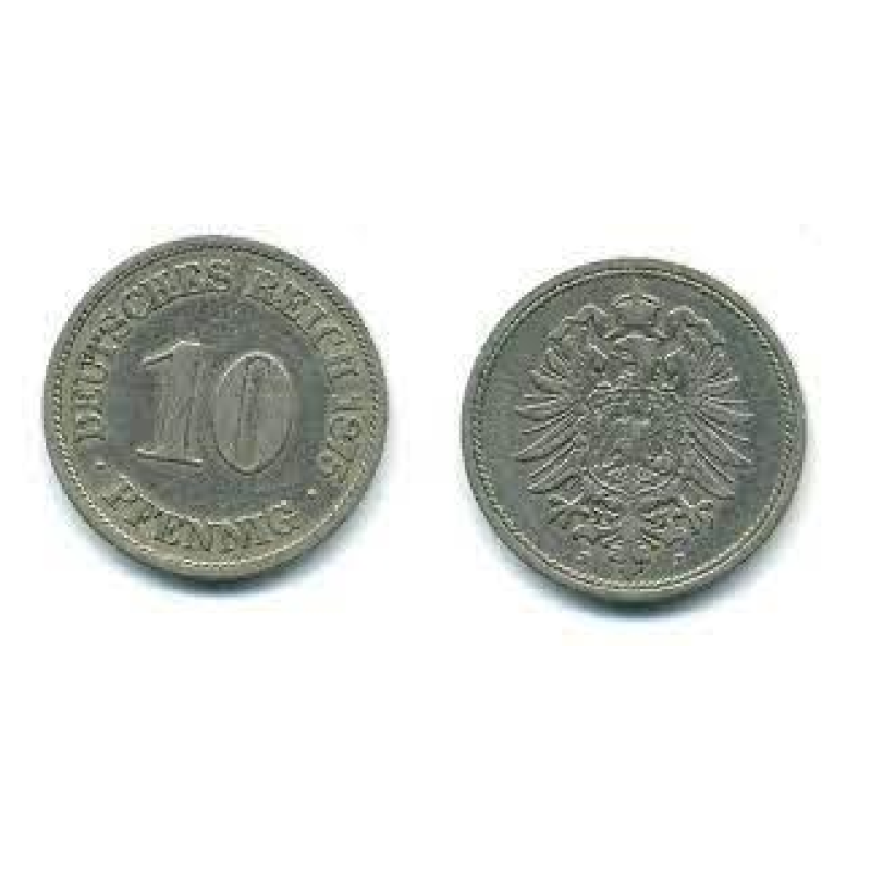 10 пфеннігів 1875 J - Німеччина 10 пфеннігів 1875 J - Німеччина