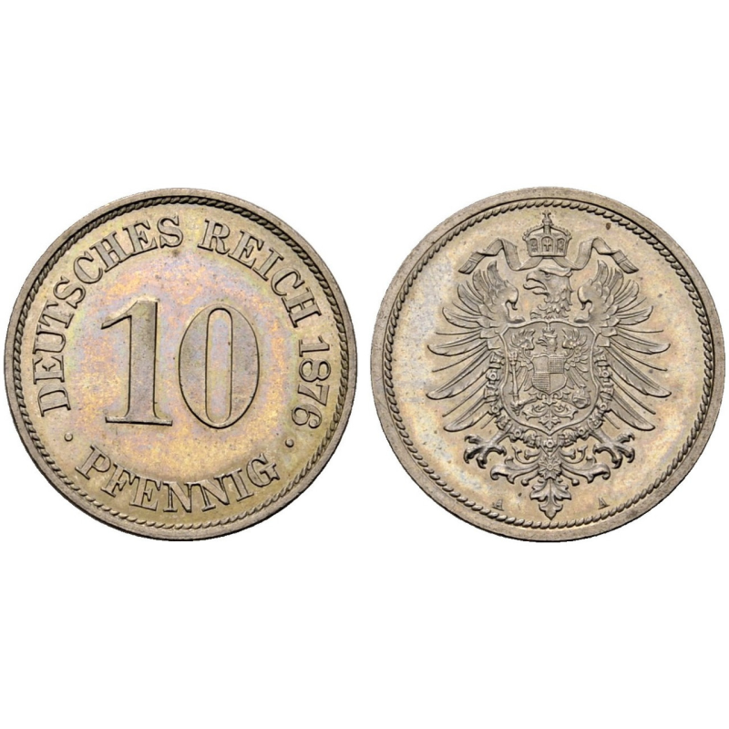 10 пфеннігів 1876 A - Німеччина 10 пфеннігів 1876 A - Німеччина