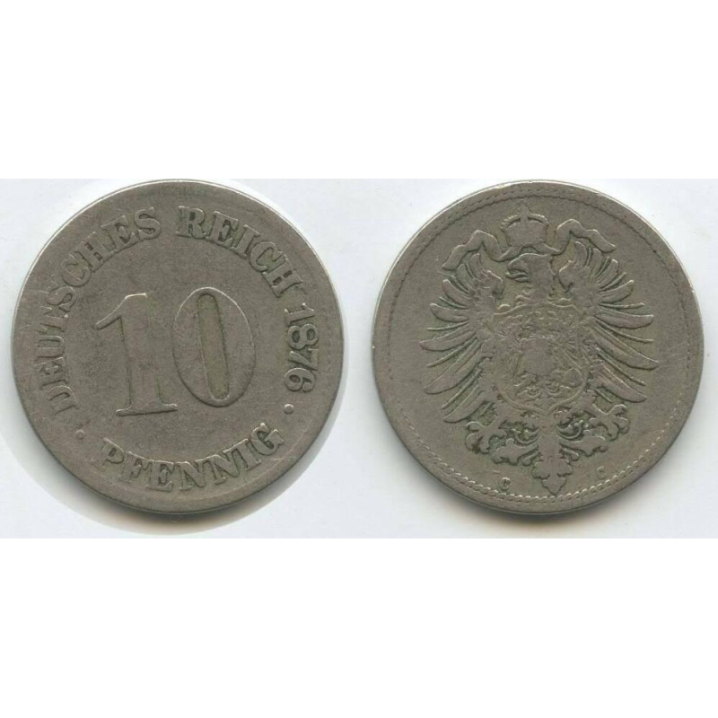 10 пфеннігів 1876 C - Німеччина 10 пфеннігів 1876 C - Німеччина