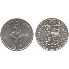 5 пінсів 1968-82 Гернсі.