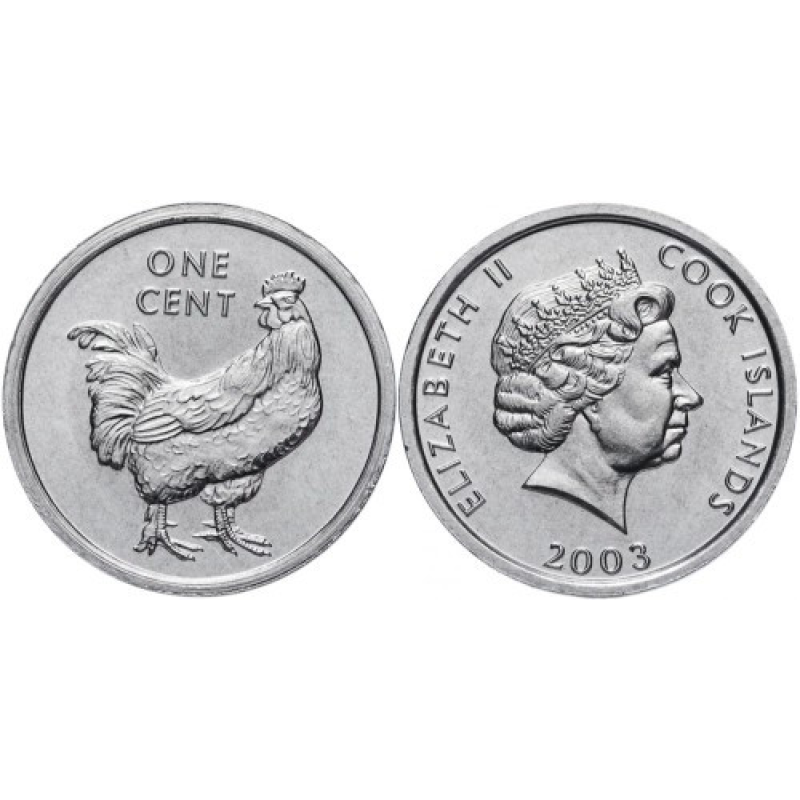 1цент 2003 Острів Кука — Петух UNC 1цент 2003 Острів Кука — Петух UNC