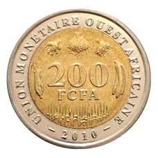 Західна Африка 200 франків 2010 Біметал UNC