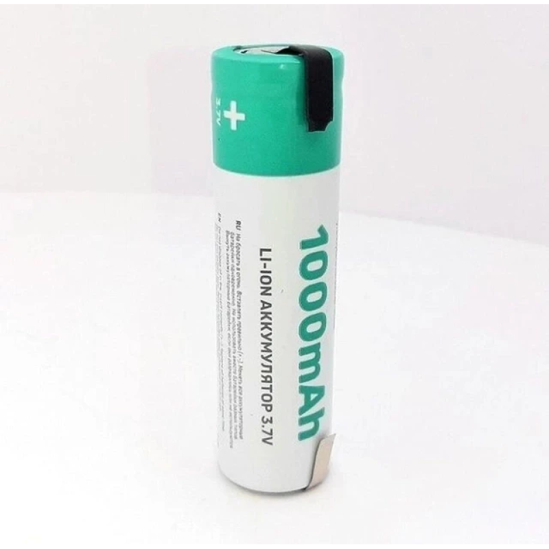 Акум. Arexes 18650 3.7v 1000mah з контактами для паяння