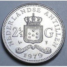 Монета 2,5 гульдена. 1979 рік, Нідерландські Антильські острови.