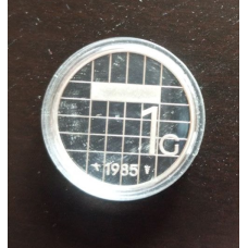 Монета 1 гульден. 1985 рік, Нідерланди. (капсула) ПРУФ