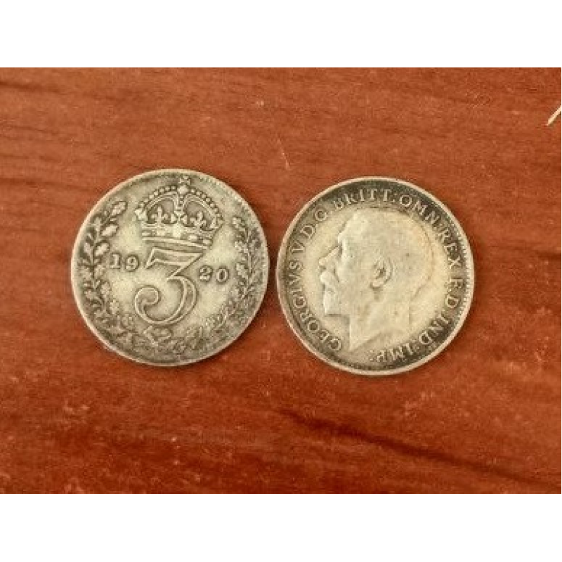 Великобритания. 3 пенса 1920 г. Георг V. Серебро Великобритания. 3 пенса 1920 г. Георг V. Серебро