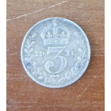 Великобританія. 3 пенси 1920 р. Георг V. Срібло