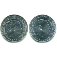 Данія 10 ере 1874год (срібло)