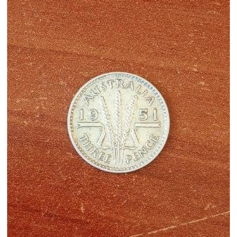 Австралія 3 пенси 1951 Срібло Австралія 3 пенси 1951 Срібло