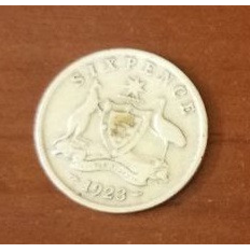 Австралія 6 пінсів 1923 Срібло Австралія 6 пінсів 1923 Срібло