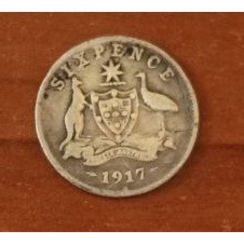 Австралія 6 пінсів 1917 Срібло Австралія 6 пінсів 1917 Срібло