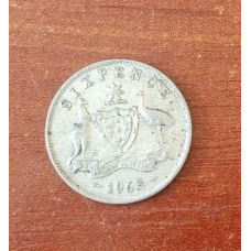 Австралія 6 пінсів 1963 Срібло