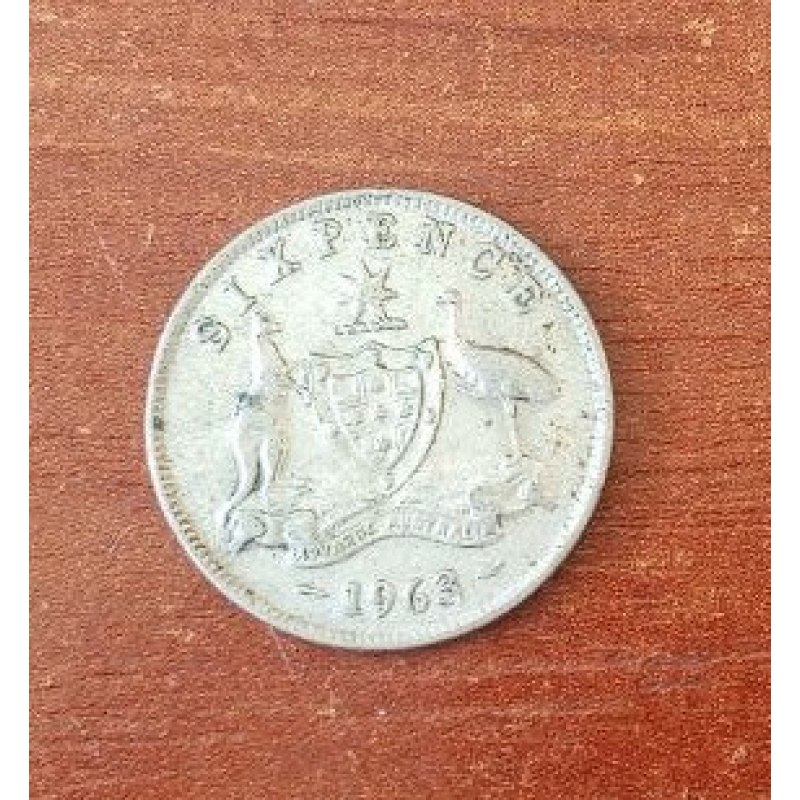 Австралія 6 пінсів 1963 Срібло