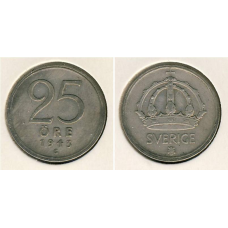 Швеція 25 ере 1943 рік (срібло)