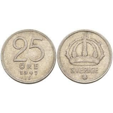 Швеція 25 ере 1947 рік (срібло)