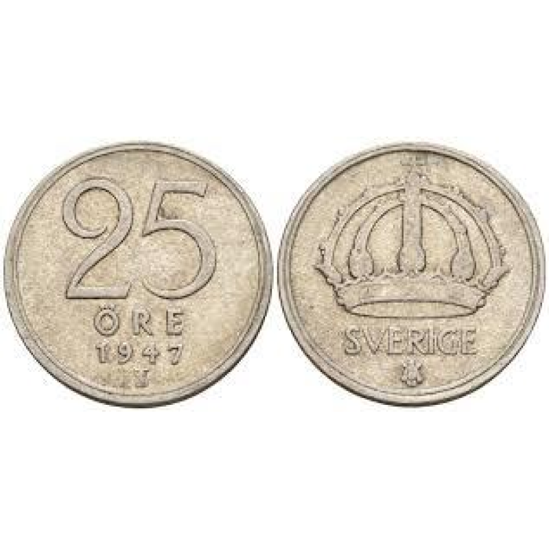 Швеція 25 ере 1947 рік (срібло)