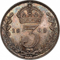 Великобританія 3 пенси 1909гід (срібло)