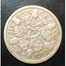 Великобританія 6 пінсів 1929 рік (срібло)