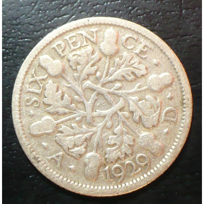 Великобританія 6 пінсів 1929 рік (срібло)