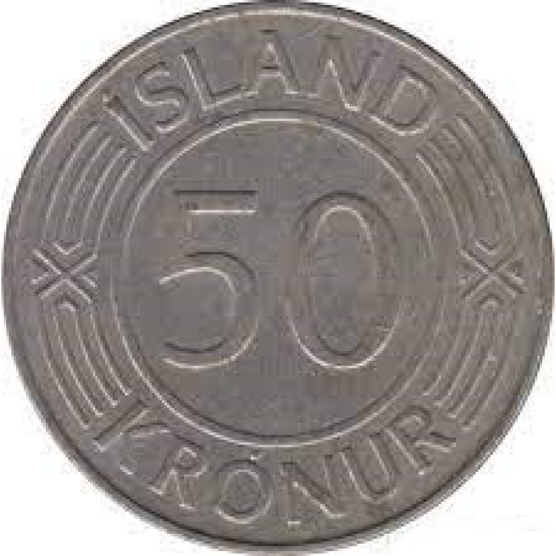 Монета Ісландія 50 крон 1971 року