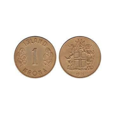 Монета 1 крона. 1971 рік, Ісландія