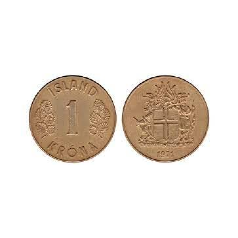 Монета 1 крона. 1971 рік, Ісландія Монета 1 крона. 1971 рік, Ісландія