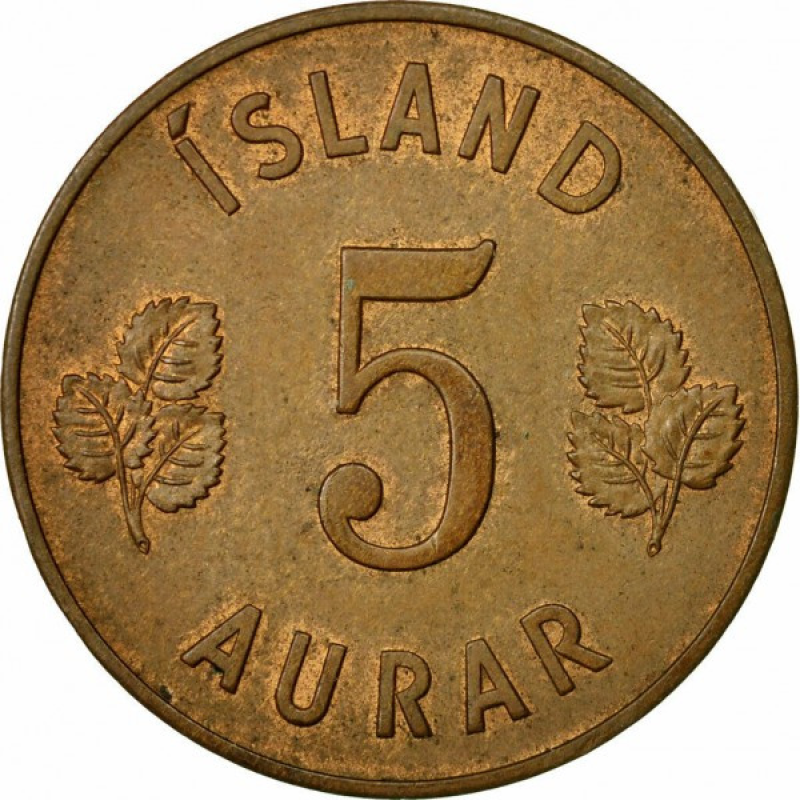 Ісландія 1946 рiк 5 аурар. Ісландія 1946 рiк 5 аурар.