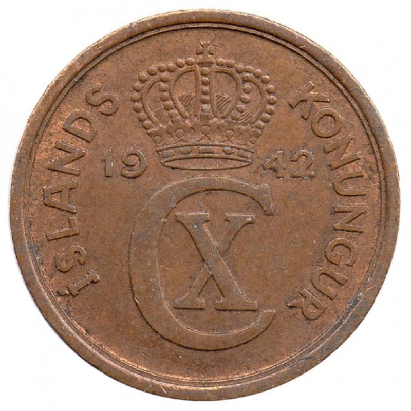 Ісландія 1942 рiк 2 аурар. Ісландія 1942 рiк 2 аурар.