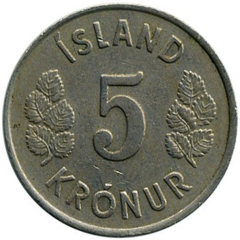 Ісландія 5 крон 1969-80 Ісландія 5 крон 1969-80