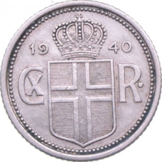 Ісландія 25 аурар 1940 Крістіан Х