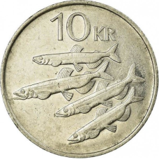 Риби. Монета 10 крон, 1984-1994 рік, Ісландія. (АЛ)