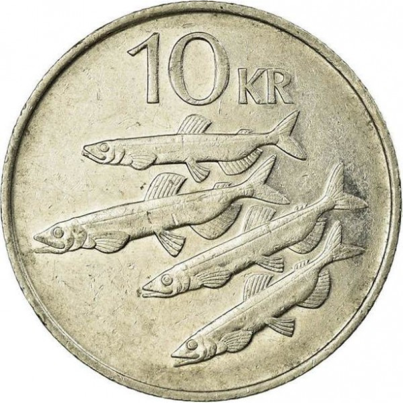 Риби. Монета 10 крон, 1984-1994 рік, Ісландія. (АЛ) Риби. Монета 10 крон, 1984-1994 рік, Ісландія. (АЛ)