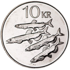 Риби. Монета 10 крон, 1996-2008 рік, Ісландія