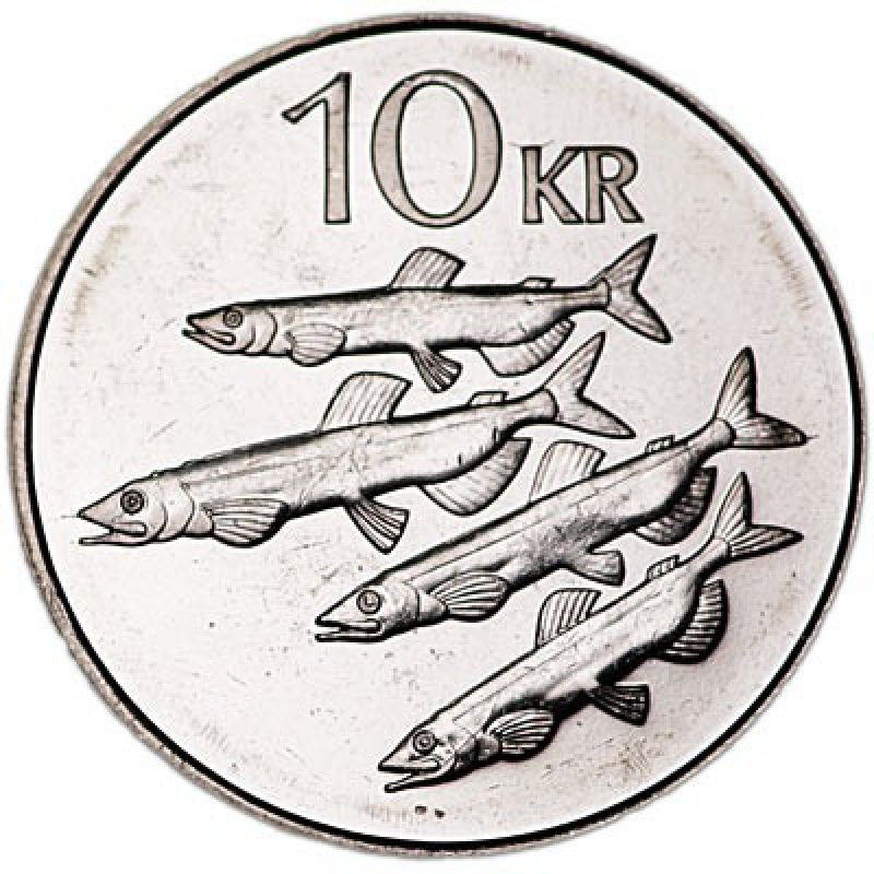 Риби. Монета 10 крон, 1996-2008 рік, Ісландія Риби. Монета 10 крон, 1996-2008 рік, Ісландія
