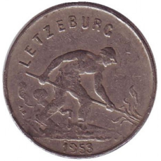 Монета 1глад. 1953 рік, Люксембург