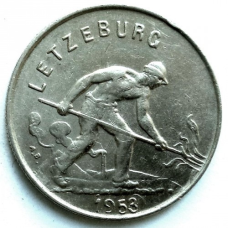 Монета 1глад. 1953 рік, Люксембург.