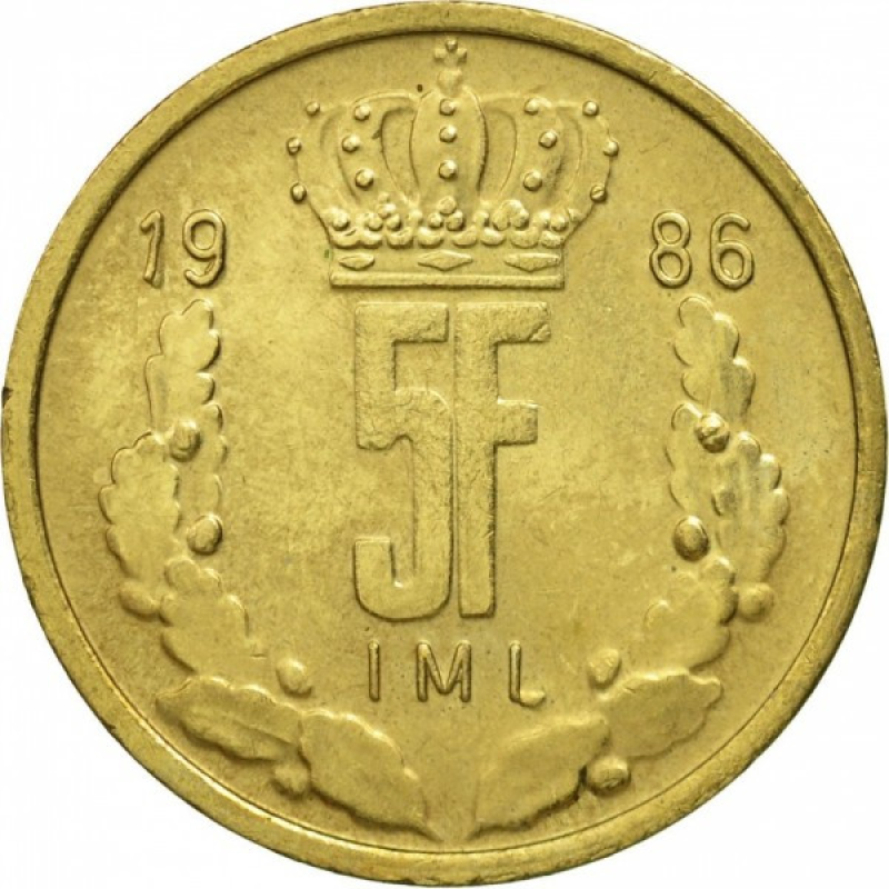 Монета 5гладів. 1990,89 рік, Люксембург. (АЗ)