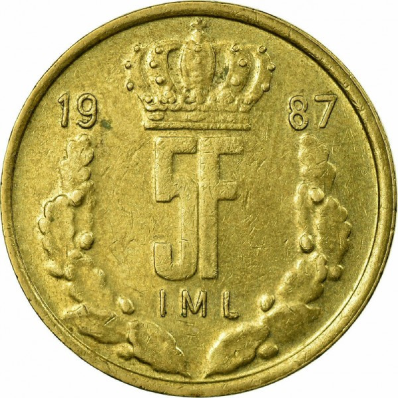 Монета 5гладів. 1987 рік, Люксембург Монета 5гладів. 1987 рік, Люксембург