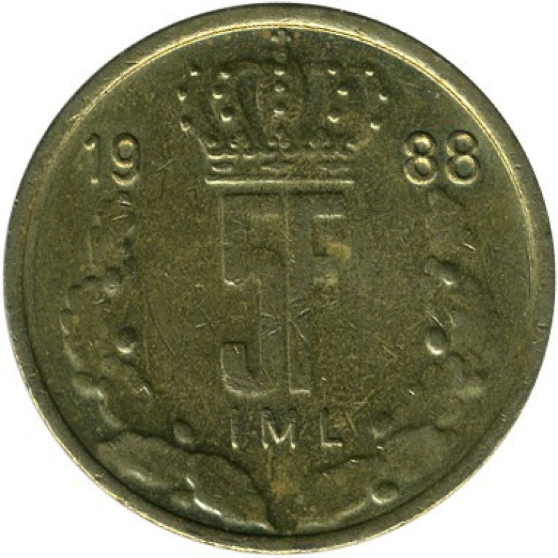 Монета 5гладів. 1988 рік, Люксембург Монета 5гладів. 1988 рік, Люксембург