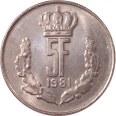 Монета 5гладів. 1981 рік, Люксембург