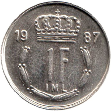 Монета 1глад. 1987 рік, Люксембург.