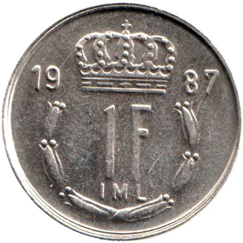 Монета 1глад. 1987 рік, Люксембург. Монета 1глад. 1987 рік, Люксембург.