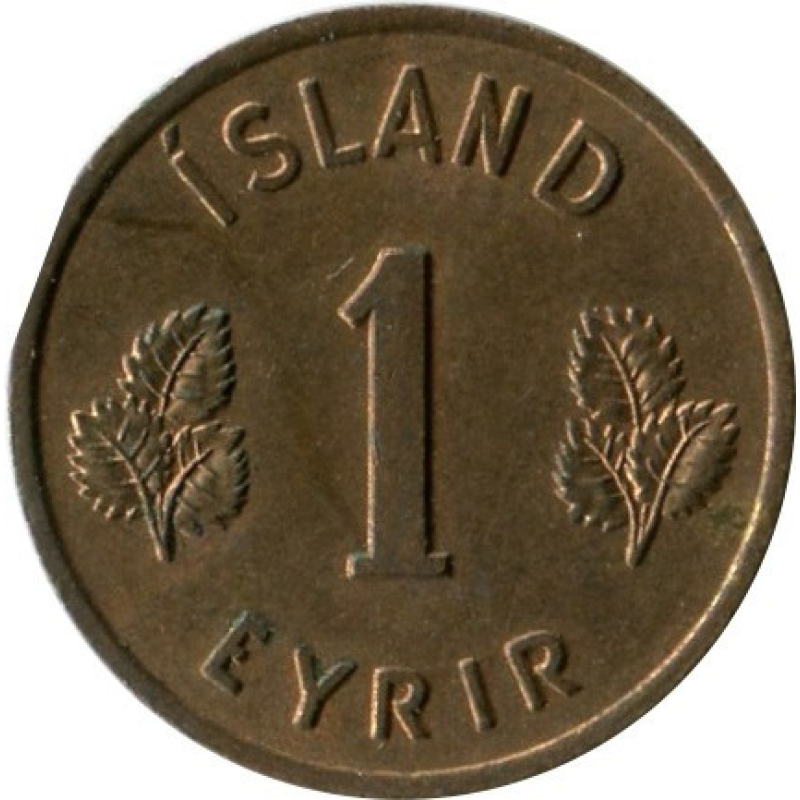 Ісландія 1957 рiк 1 аурар. Ісландія 1957 рiк 1 аурар.