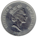 20 центов 1990 года. Елизавета II. Новая Зеландия. 20 центов 1990 года. Елизавета II. Новая Зеландия.