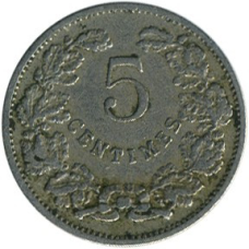 Люксембург 5 сантімів, 1908