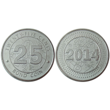Zimbabwe colue — 25 Cents 2014 UNC