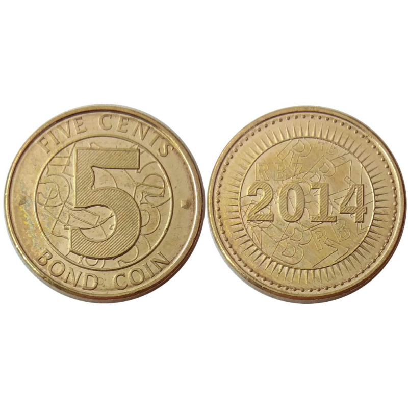 Zimbabweмбаy — 5 Cents 2014 UNC Zimbabweмбаy — 5 Cents 2014 UNC