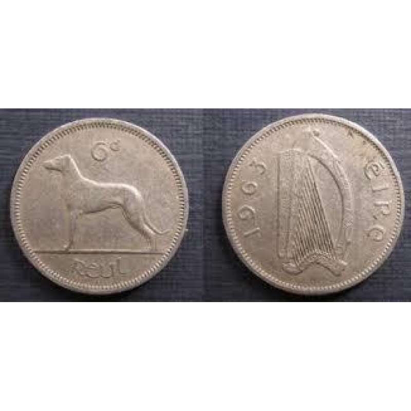 1947-66 Ірландія 6 пінсів (СОБАКА). (АС) 1947-66 Ірландія 6 пінсів (СОБАКА). (АС)